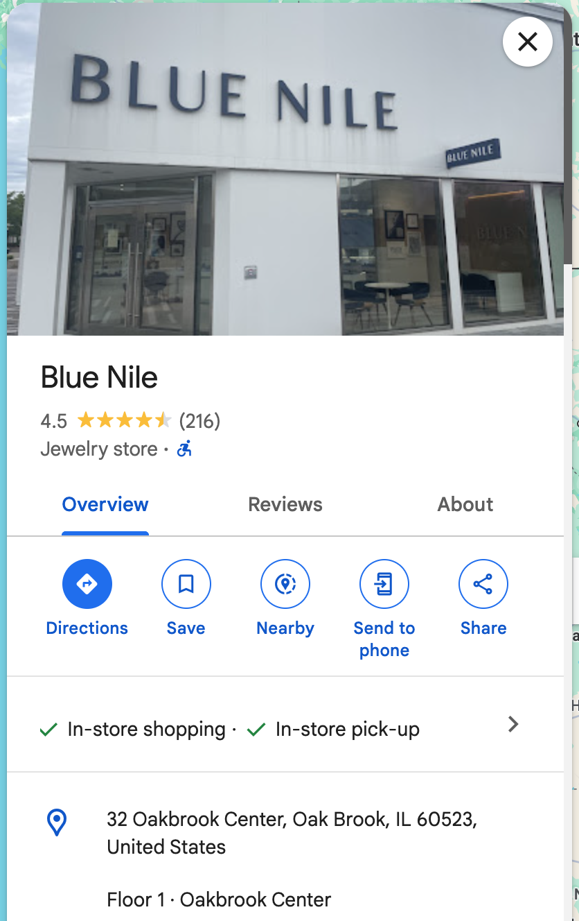 Blue Nile Oak Brook
