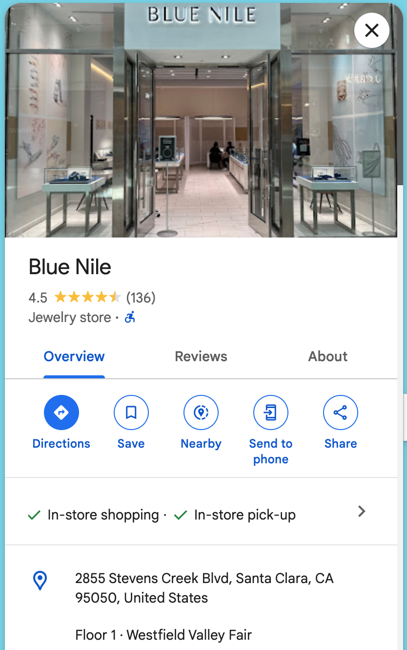 Blue Nile Santa Clara
