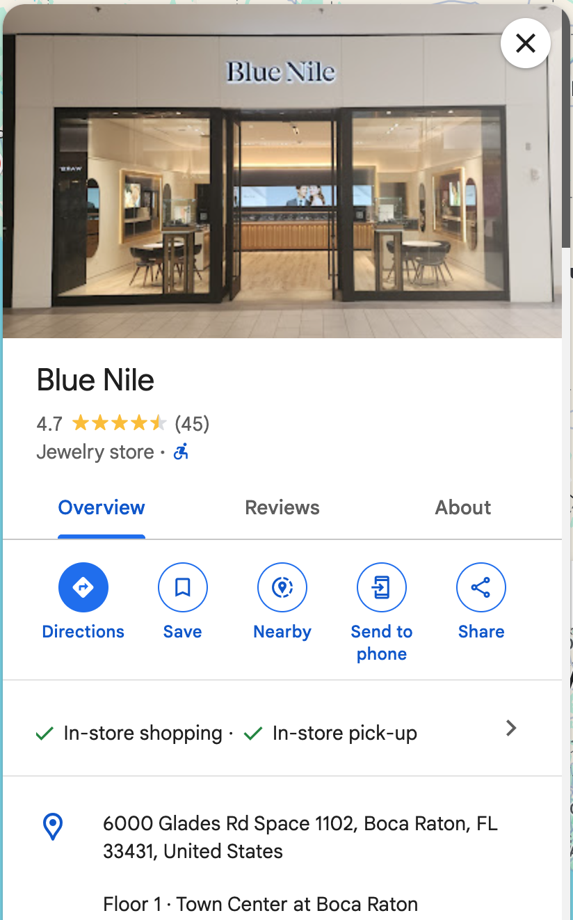 Blue Nile Boca Raton