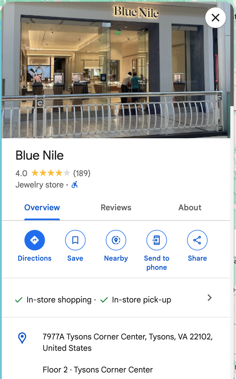 Blue Nile Tysons