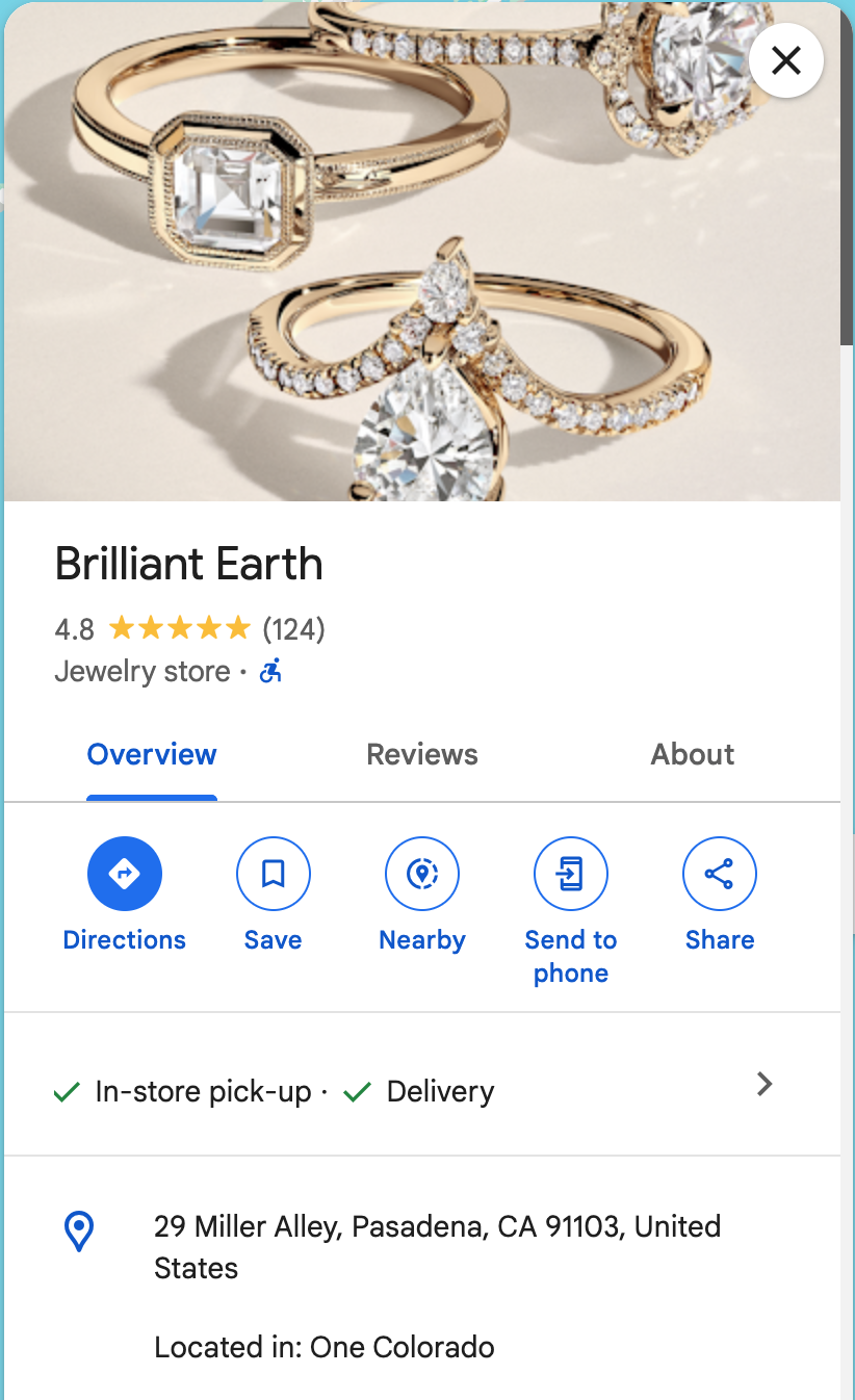 Brilliant Earth Pasadena