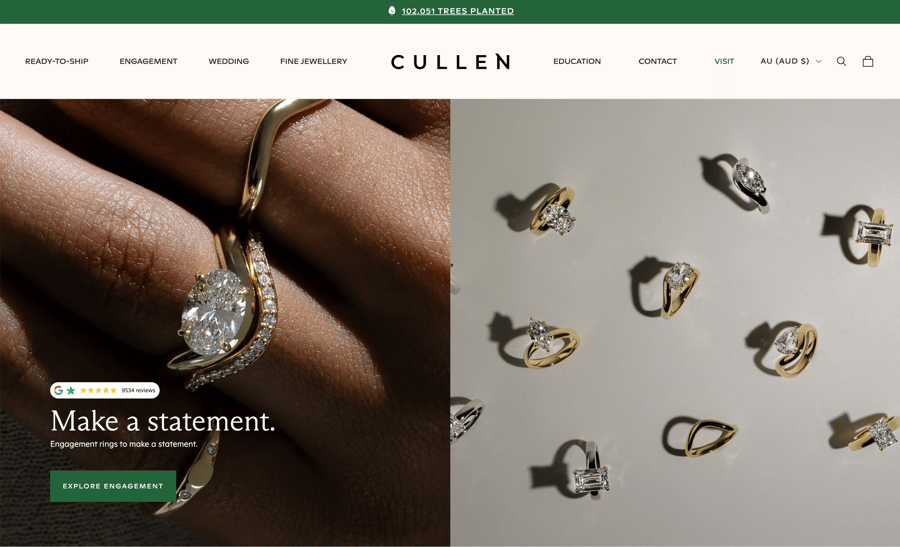 Cullen Jewellery Website - Desktop