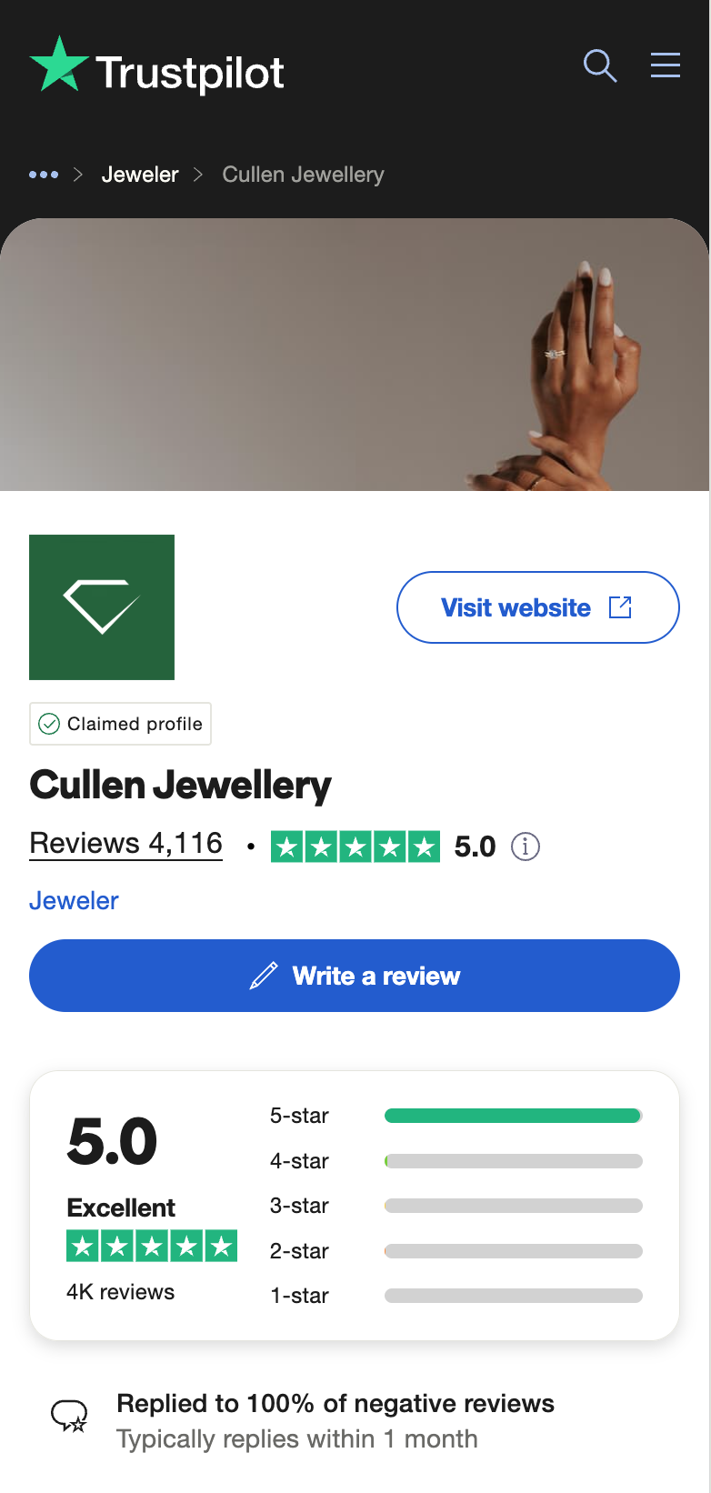 Cullen Jewellery Trustpilot