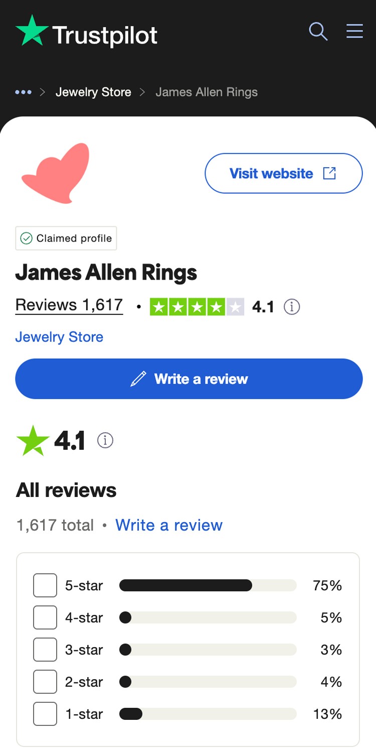 James Allen Trustpilot 3 June 2025